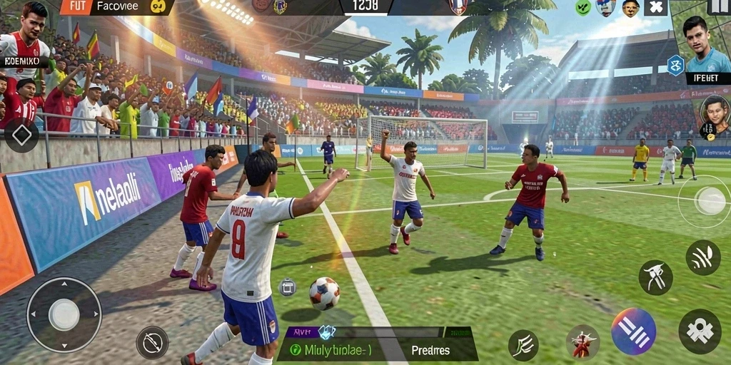 Screenshot menunjukkan antarmuka permainan yang dinamis.