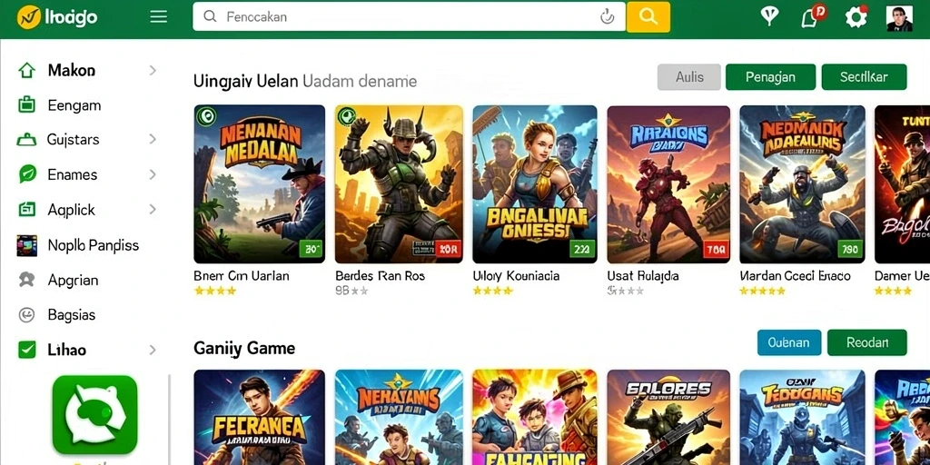 Gulungan permainan 7777W yang menakjubkan dan berwarna-warni.