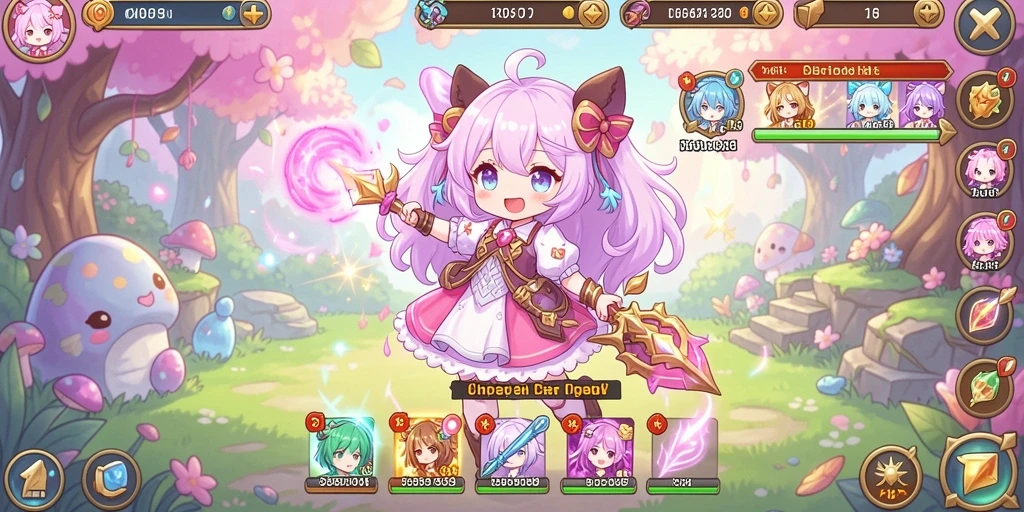 Screenshot menunjukkan karakter utama dalam pertempuran.