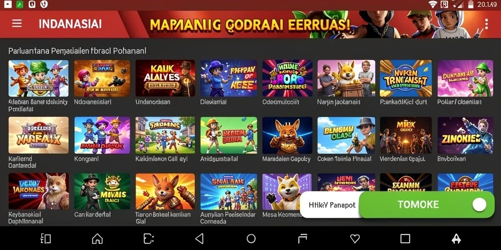 Screenshot menunjukkan tampilan antarmuka permainan yang menarik.